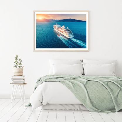 Luxury Boat on Sea Photograph Home Decor Premium Quality Poster Print Choose Your Sizes