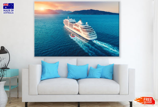Luxury Boat on Sea Photograph Print 100% Australian Made
