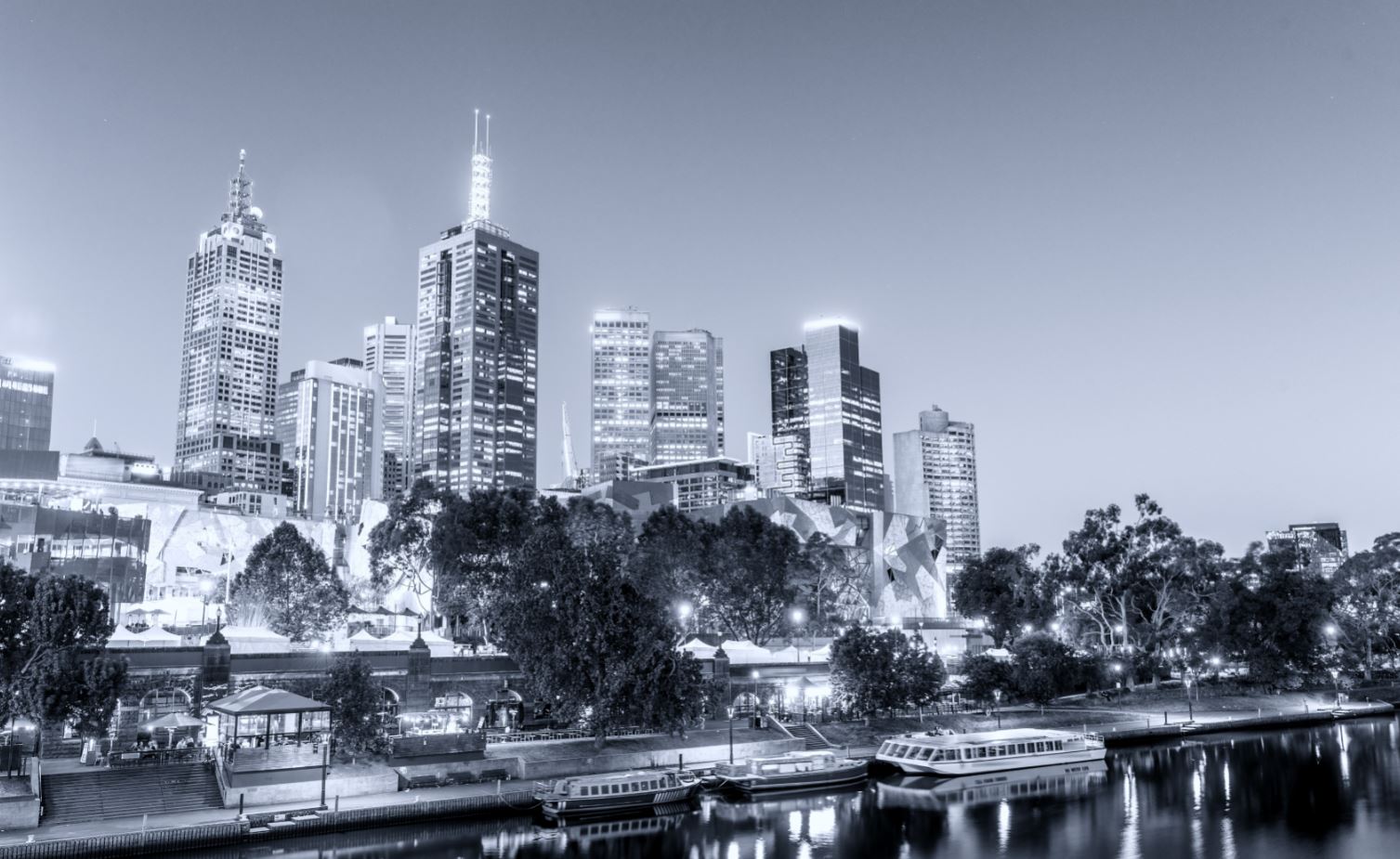 Cityscape of Melbourne, Australia B&W Photograph Print 100% Australian Made