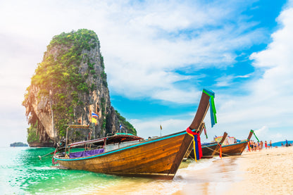 Boats on Sea Scenery Photograph Home Decor Premium Quality Poster Print Choose Your Sizes