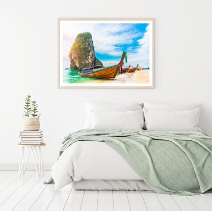 Boats on Sea Scenery Photograph Home Decor Premium Quality Poster Print Choose Your Sizes