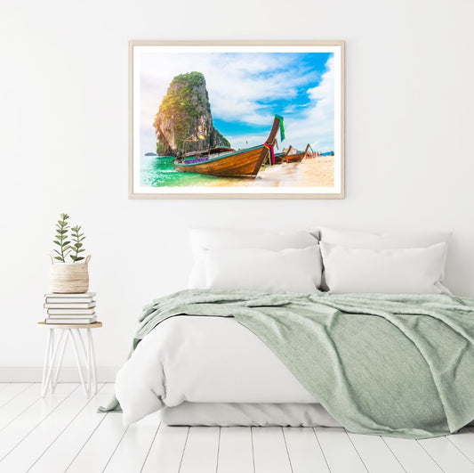 Boats on Sea Scenery Photograph Home Decor Premium Quality Poster Print Choose Your Sizes