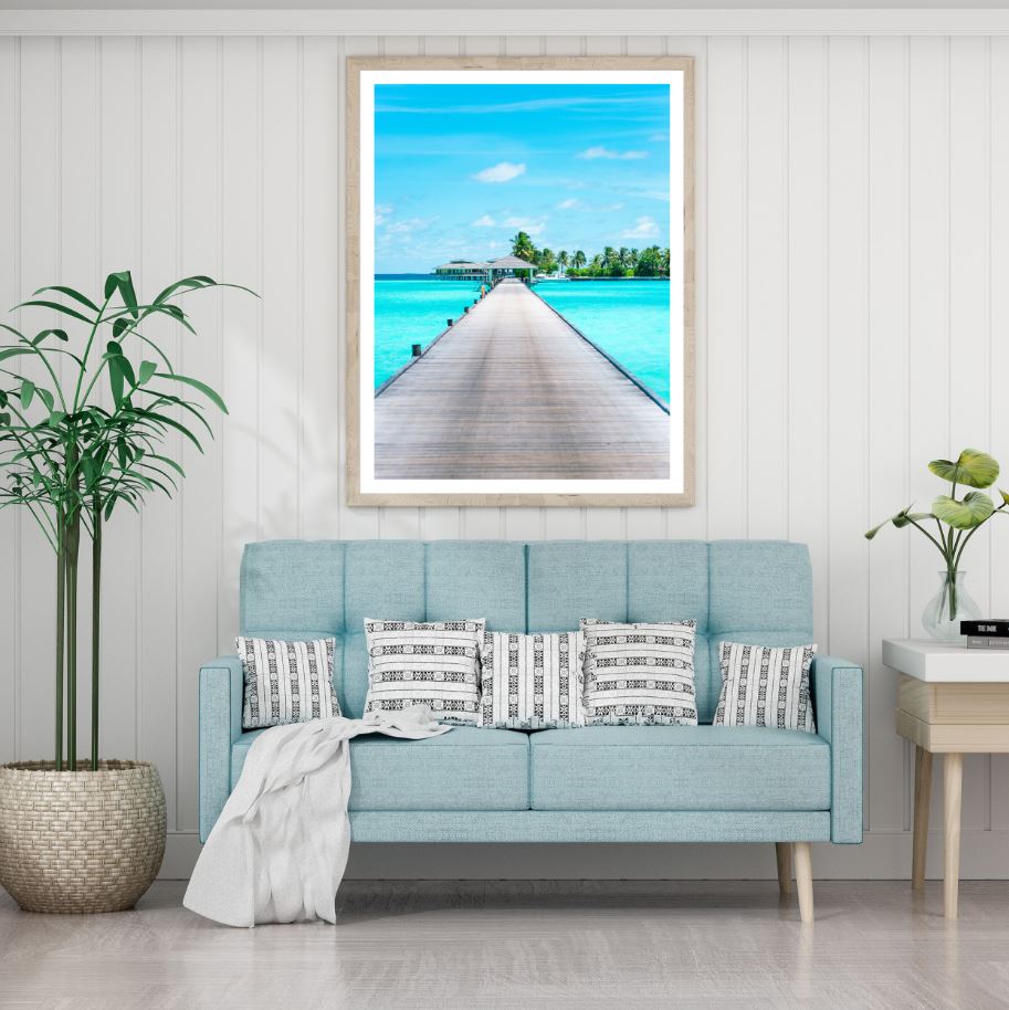 Wooden Pier Over Sea Photograph Home Decor Premium Quality Poster Print Choose Your Sizes