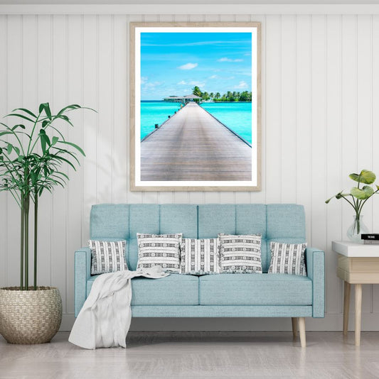 Wooden Pier Over Sea Photograph Home Decor Premium Quality Poster Print Choose Your Sizes
