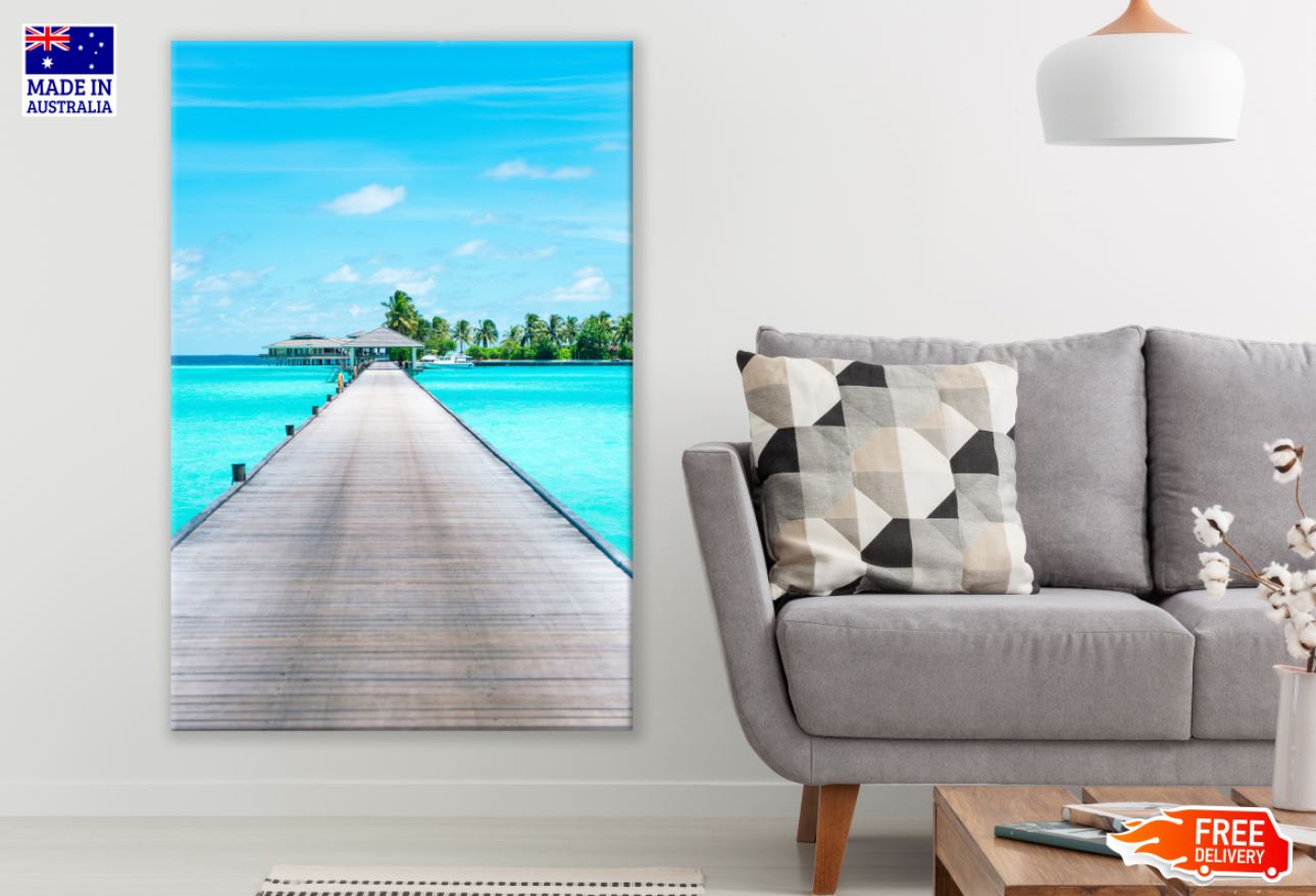 Wooden Pier Over Sea Photograph Print 100% Australian Made