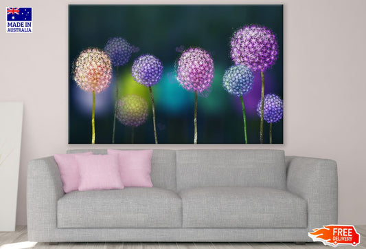 Colorful Dandelion Flowers 3D Art Print 100% Australian Made
