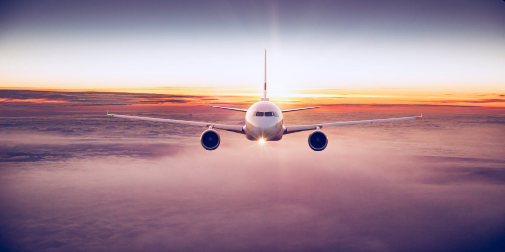 Plane Flying at Sunset Photograph Print 100% Australian Made
