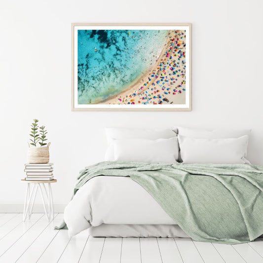 Sea with Tourists Aerial View Home Decor Premium Quality Poster Print Choose Your Sizes