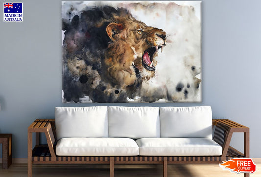 Lion Portrait Watercolor Painting Print 100% Australian Made