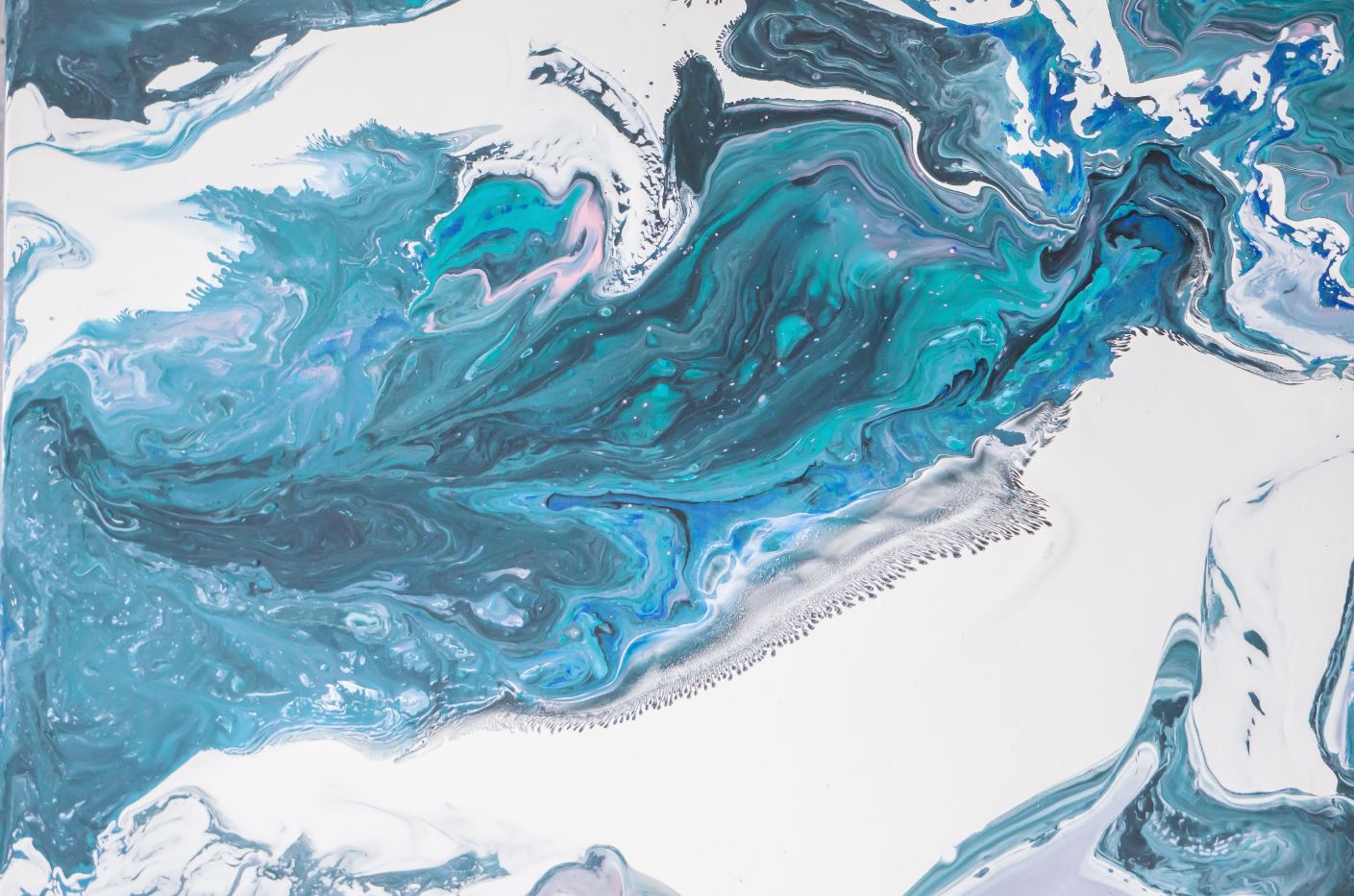 Blue & White Abstract Painting Print 100% Australian Made