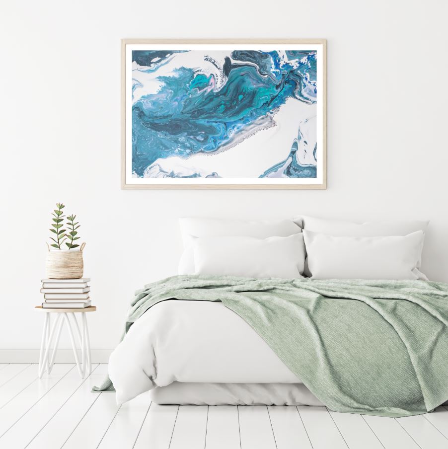 Blue & White Abstract Painting Home Decor Premium Quality Poster Print Choose Your Sizes