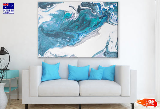 Blue & White Abstract Painting Print 100% Australian Made