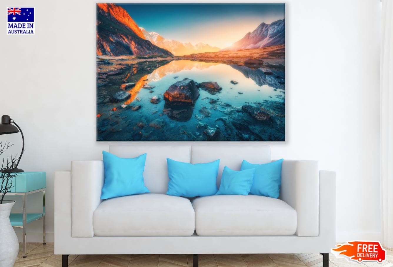 River Sunset Scenery Photograph Print 100% Australian Made