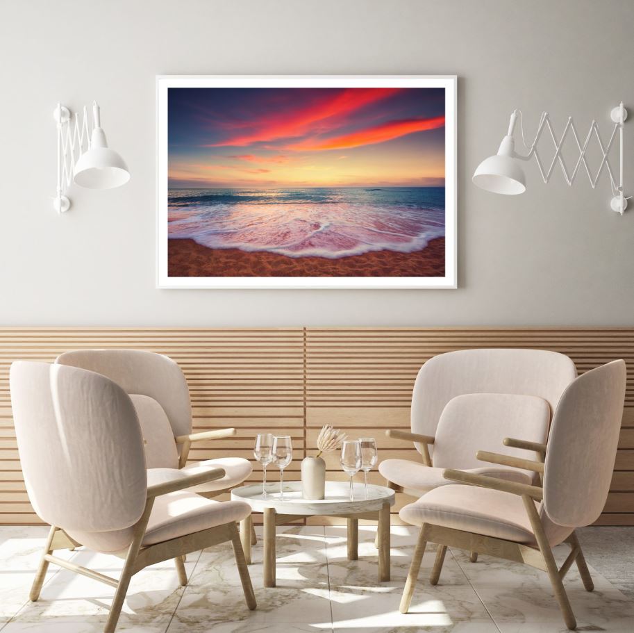 Sea Sunset Scenery Photograph Home Decor Premium Quality Poster Print Choose Your Sizes