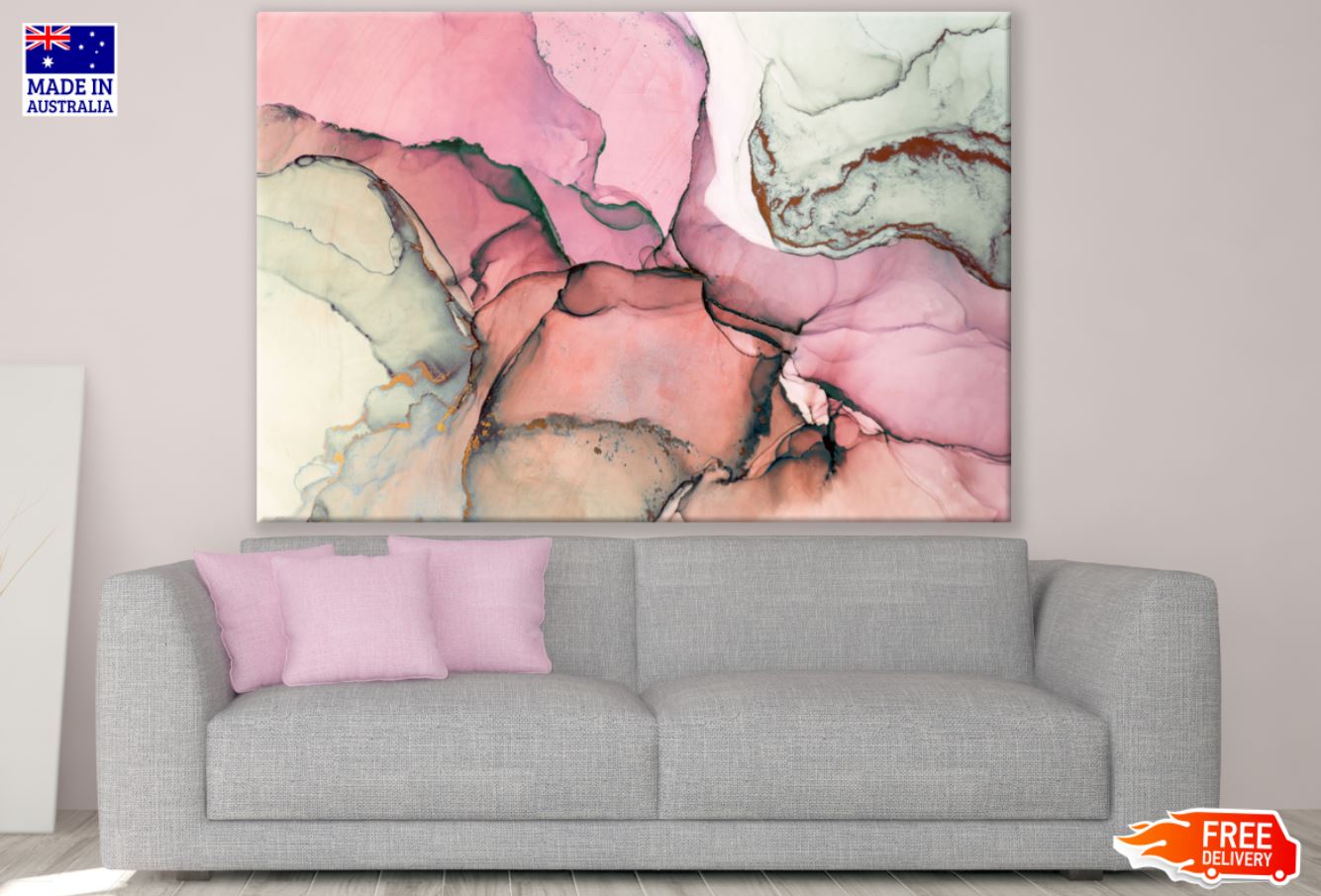 Pink & Grey Abstract Design Print 100% Australian Made