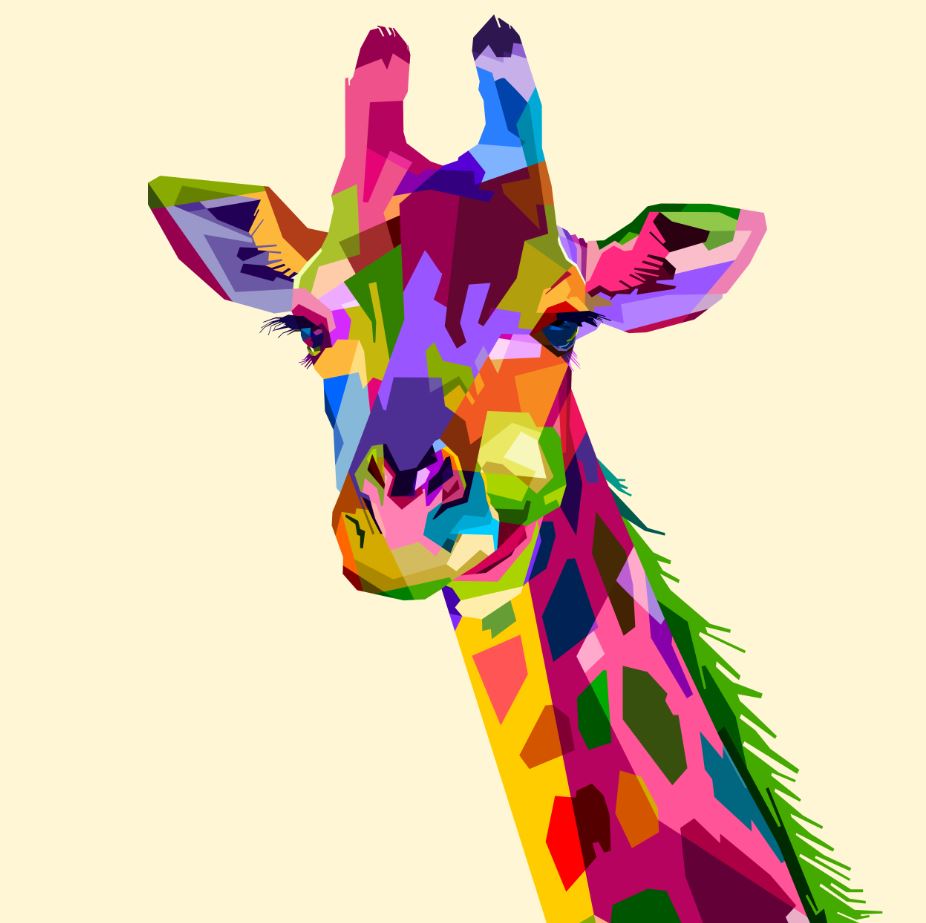 Abstract Colourful Giraffe Painting Print 100% Australian Made