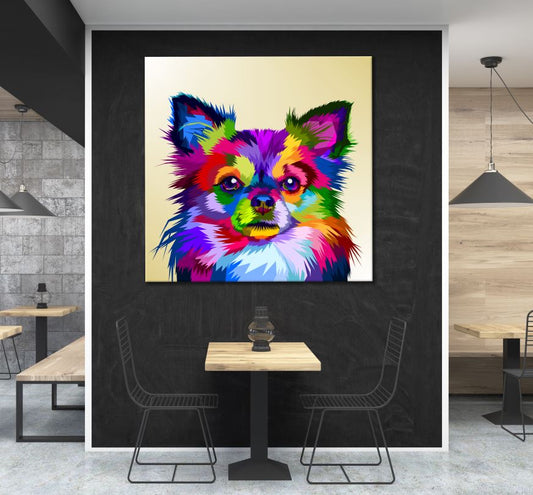 Square Canvas Abstract Pomeranian Dog Design High Quality Print 100% Australian Made