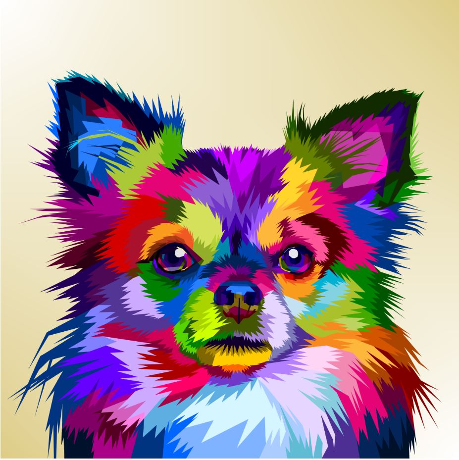 Abstract Colourful Dog Painting Print 100% Australian Made