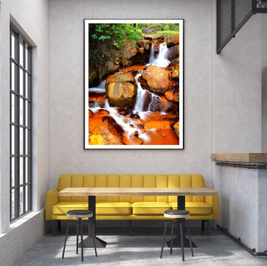 Waterfall in Forest Photograph Home Decor Premium Quality Poster Print Choose Your Sizes