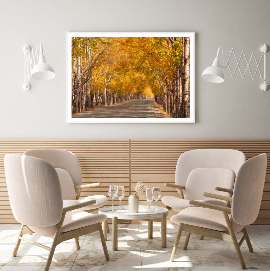 Road in Autumn Forest Photograph Home Decor Premium Quality Poster Print Choose Your Sizes