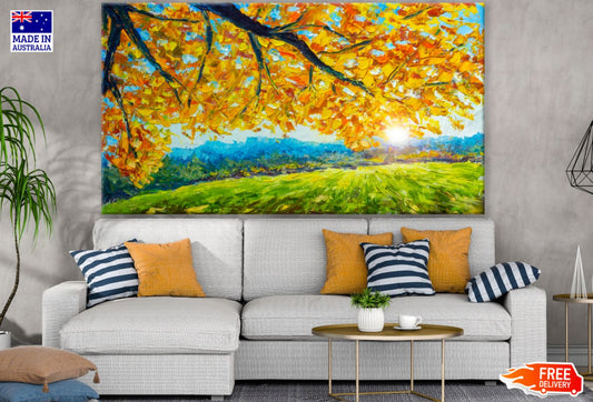 Autumn Tree Nature Landscape Oil Painting Print 100% Australian Made