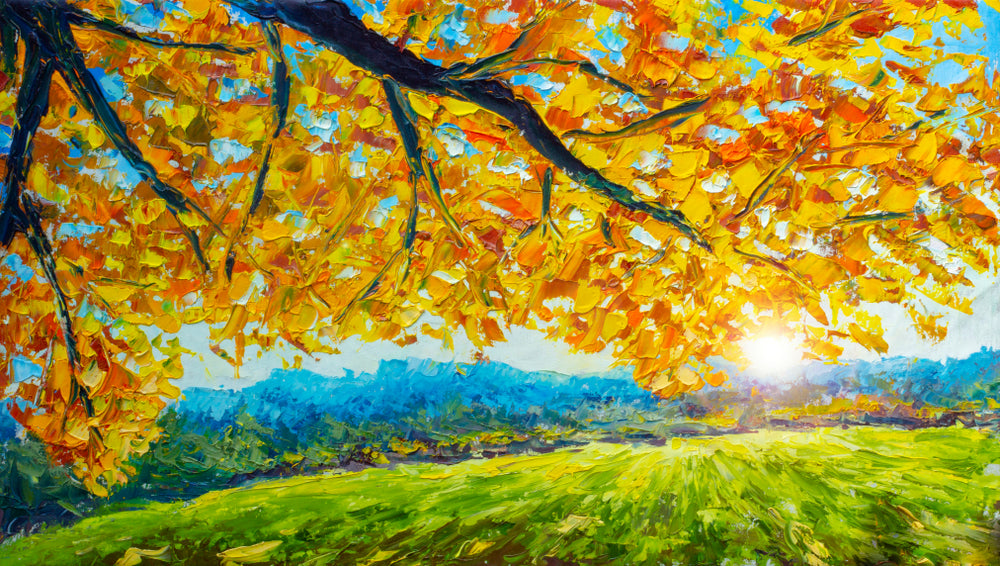 Autumn Tree Nature Landscape Oil Painting Print 100% Australian Made