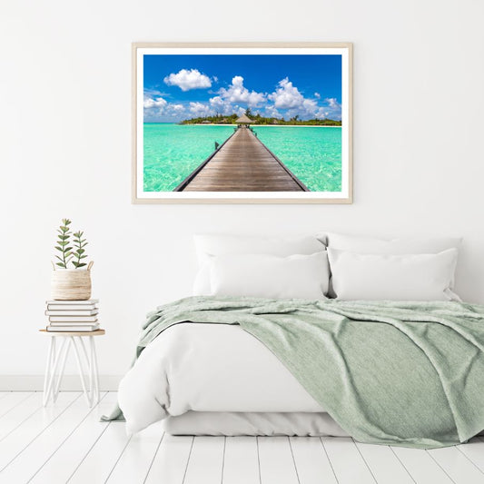 Wooden Pier Over Sea Photograph Home Decor Premium Quality Poster Print Choose Your Sizes