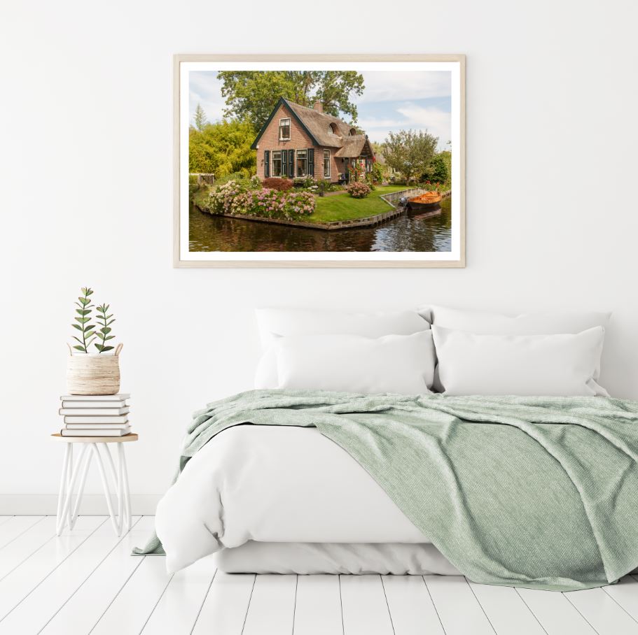 House on River Scenery Photograph Home Decor Premium Quality Poster Print Choose Your Sizes