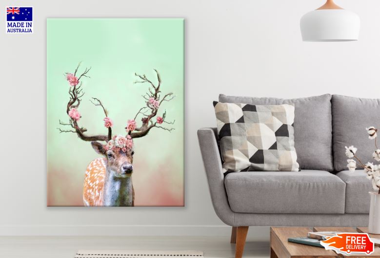 Deer with Floral Antler Print 100% Australian Made