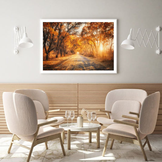 Autumn Forest Sunset Scenery View Home Decor Premium Quality Poster Print Choose Your Sizes