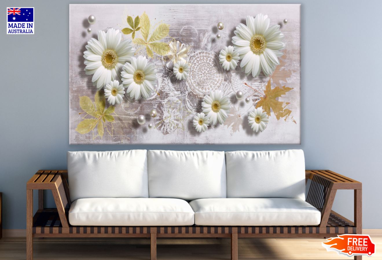 Flowers 3D Abstract Design Print 100% Australian Made