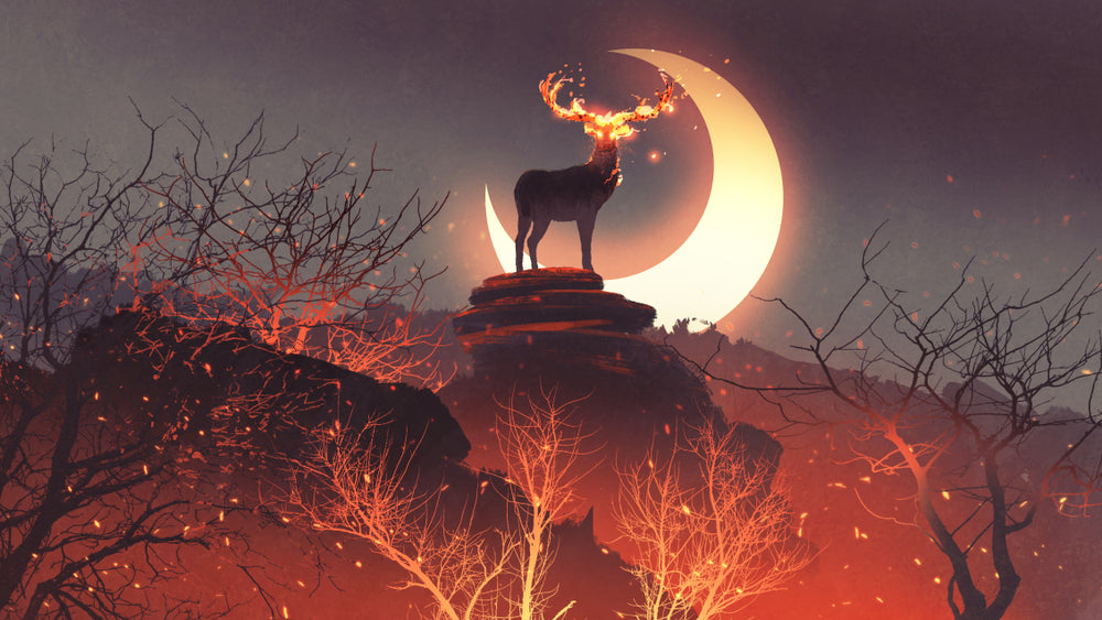 Deer & Fire Art Print 100% Australian Made