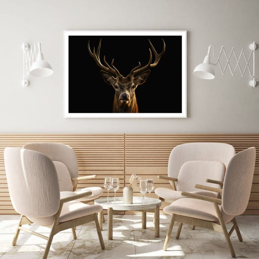 Deer Face Portrait Photograph Home Decor Premium Quality Poster Print Choose Your Sizes