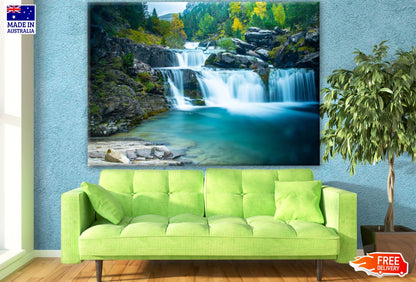 Waterfall in Forest Scenery Photograph Print 100% Australian Made