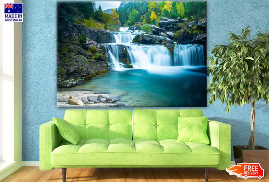 Waterfall in Forest Scenery Photograph Print 100% Australian Made