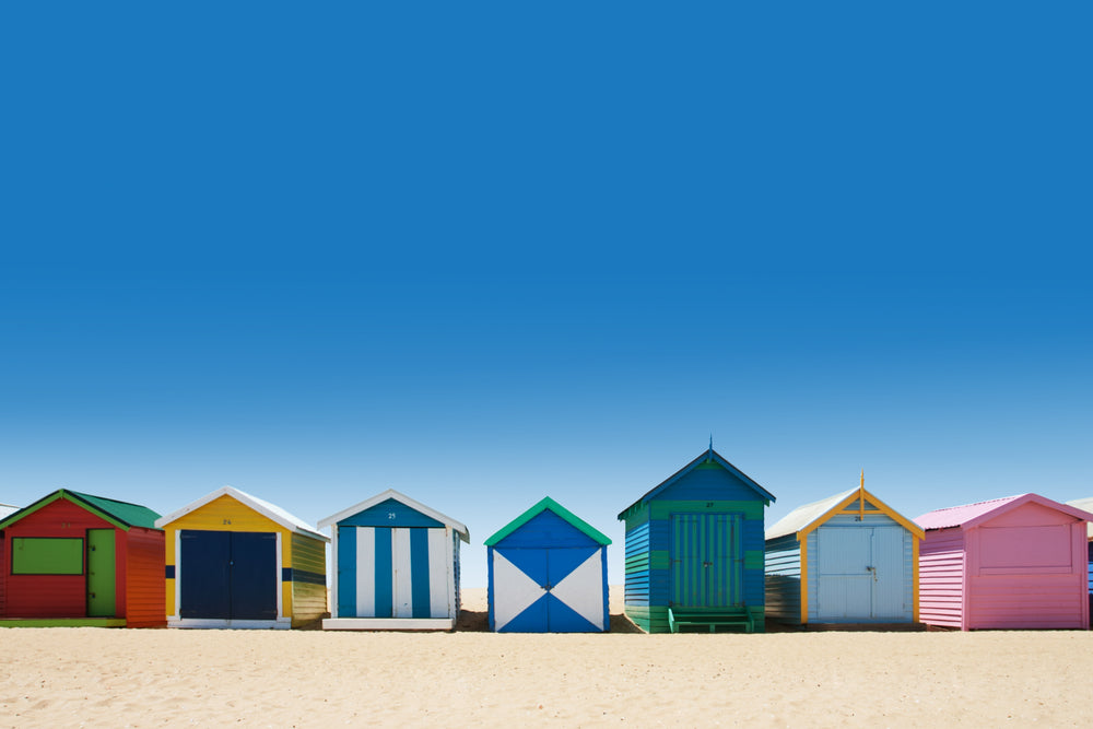 Colourful Beach Houses in A Raw Photograph Print 100% Australian Made