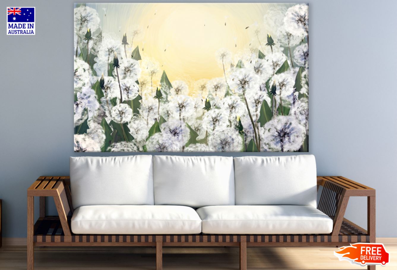 White Flowers Watercolor Painting Print 100% Australian Made