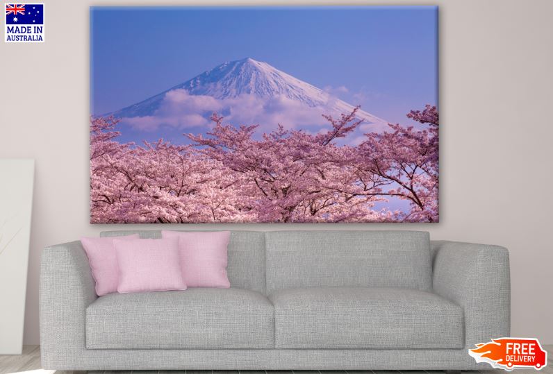 Fuji Mountain & Blossom Trees Photograph Print 100% Australian Made