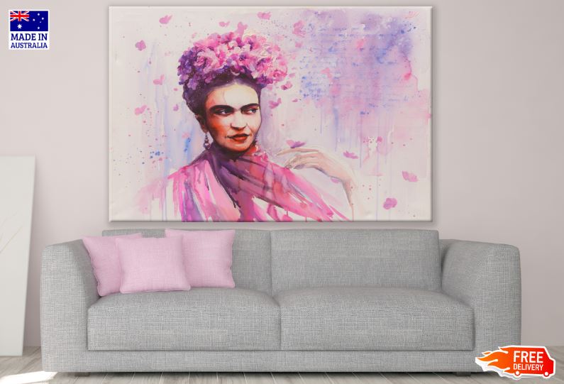 Girl with Floral Headdress Watercolor Painting Print 100% Australian Made