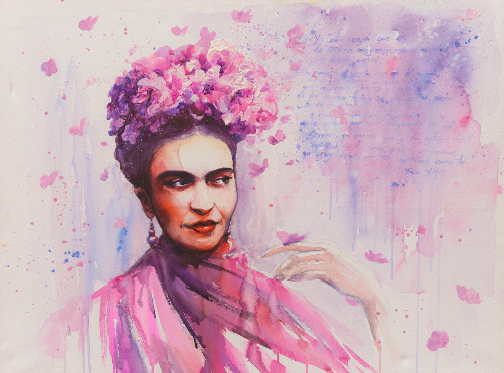 Girl with Floral Headdress Watercolor Painting Print 100% Australian Made