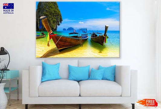Boats on Sea Scenery Photograph Print 100% Australian Made