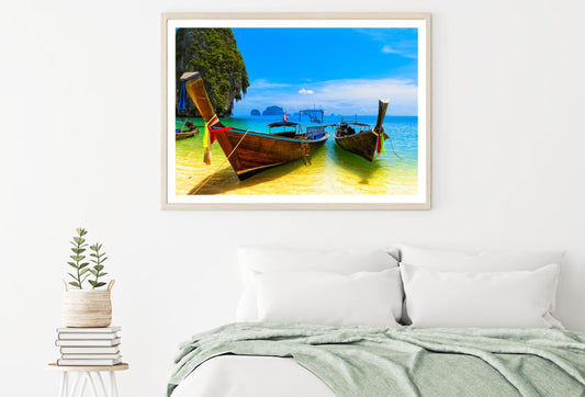 Boats on Sea Photograph Home Decor Premium Quality Poster Print Choose Your Sizes
