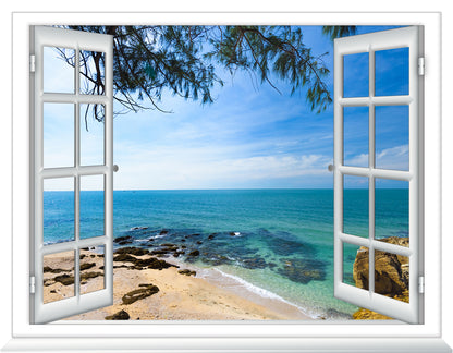 Sea Scenery Window View Home Decor Premium Quality Poster Print Choose Your Sizes