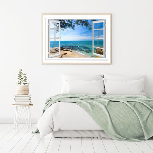 Sea Scenery Window View Home Decor Premium Quality Poster Print Choose Your Sizes