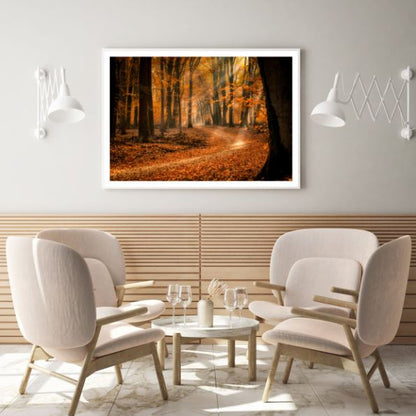 Autumn Forest Sunset Scenery Photograph Home Decor Premium Quality Poster Print Choose Your Sizes