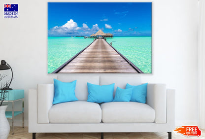 Wooden Pier Over Sea Photograph Print 100% Australian Made