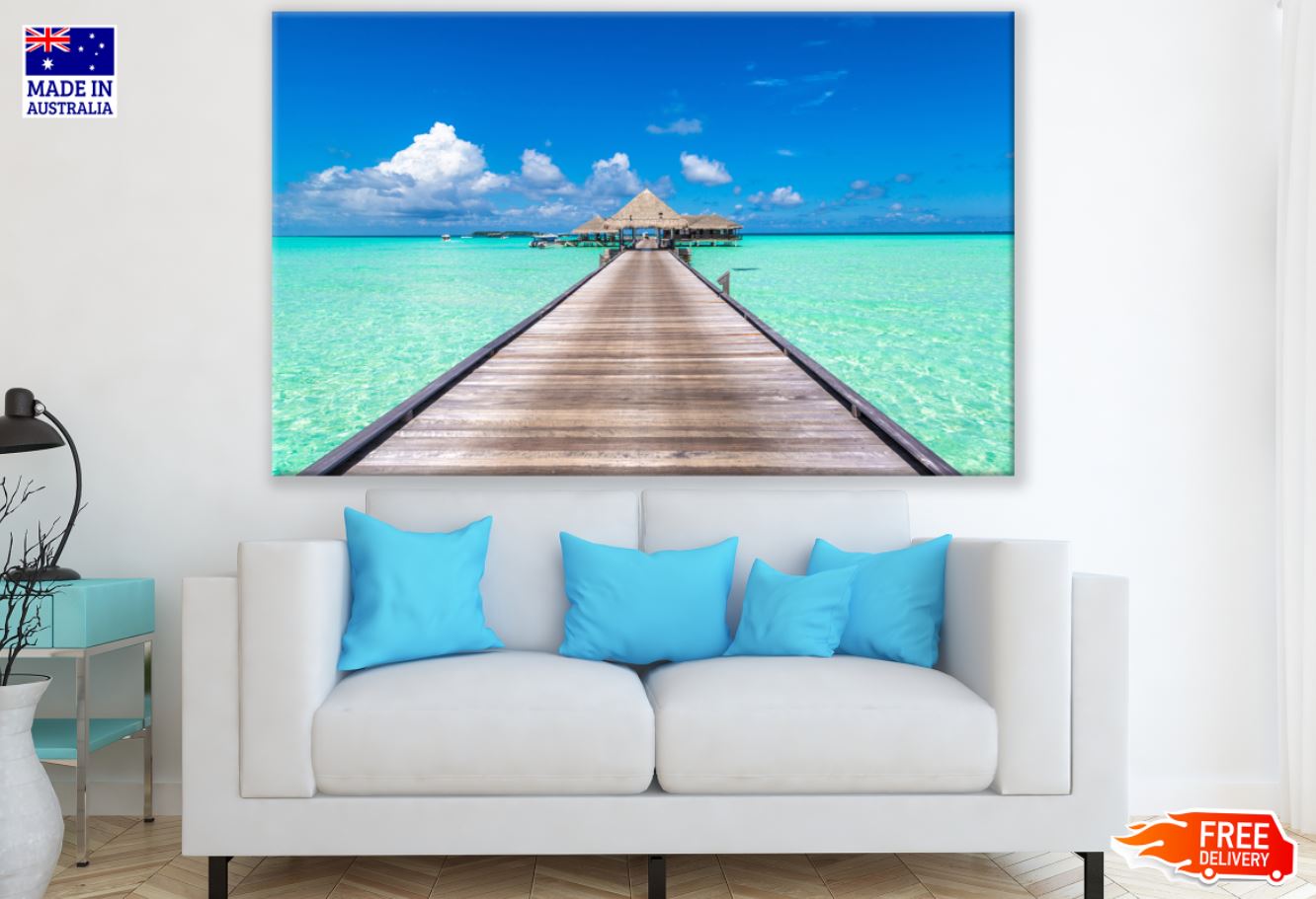 Wooden Pier Over Sea Photograph Print 100% Australian Made