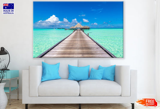 Wooden Pier Over Sea Photograph Print 100% Australian Made