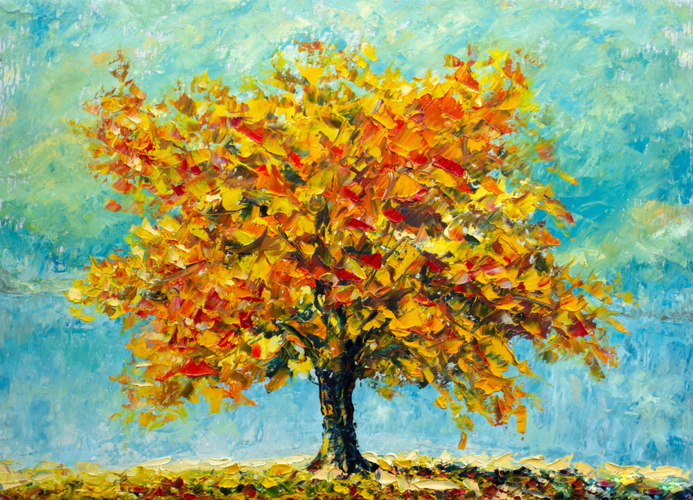 Autumn Tree Abstract Oil Painting Home Decor Premium Quality Poster Print Choose Your Sizes