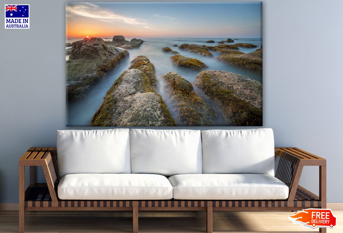 Sea with Rocks Scenery Photograph Print 100% Australian Made